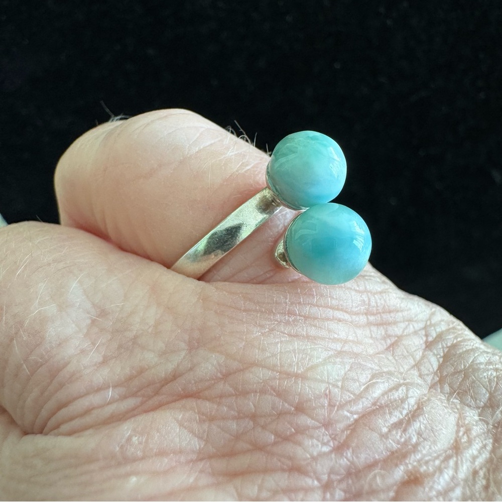 Larimar silver ring
